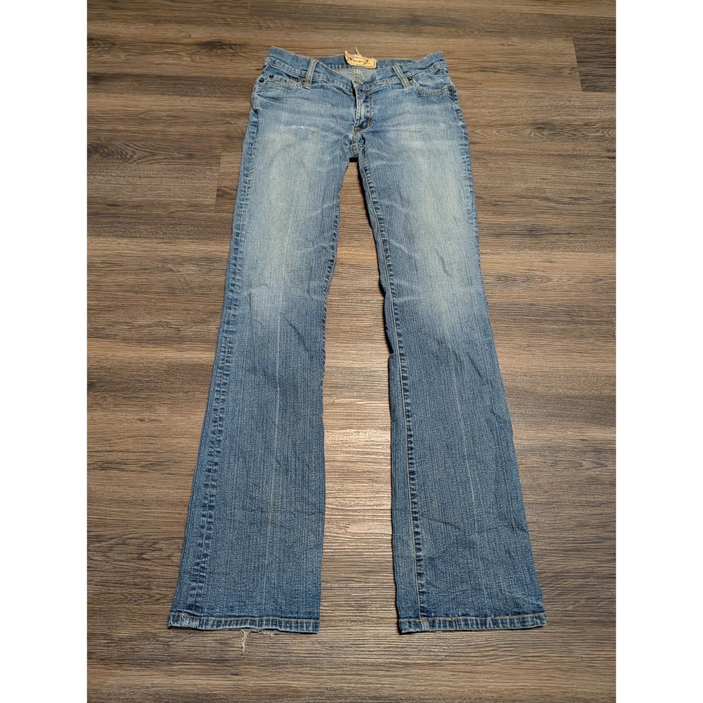 Seven7 Boot Stretch Jeans Womens 27 Medium Wash Low Rise Bootcut Blue Denim